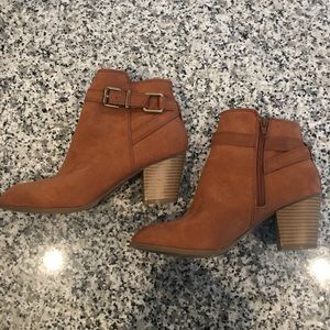 Express chestnut brown booties